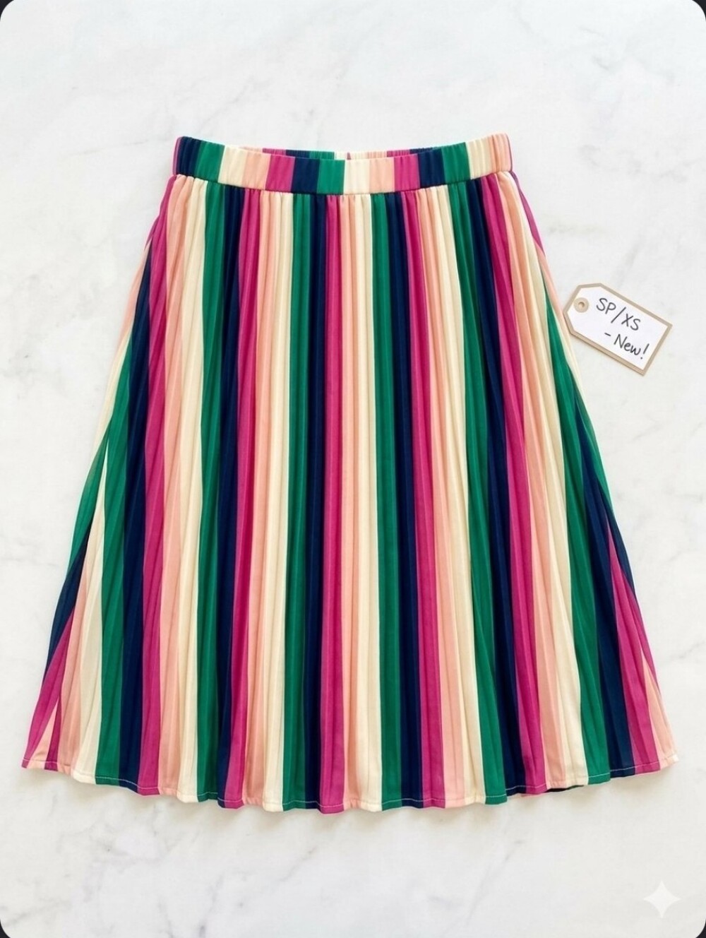 Gibson x Hi Sugarplum Multicolor Striped Pleated Skirt Petite Small SP XS